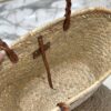 Prada Woven Palm And Leather Tote