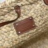 Prada Woven Palm And Leather Tote