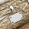 Prada Woven Palm And Leather Tote
