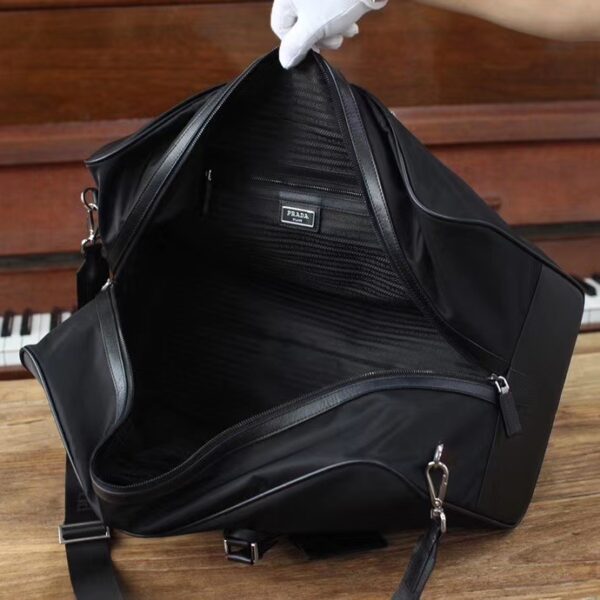 Prada Nylon Duffle Bag In Black