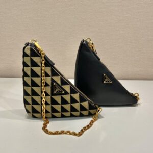Prada Symbole Leather And Fabric Mini Bag