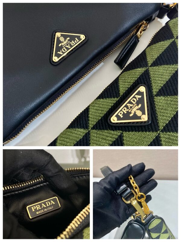 Prada Symbole Leather And Fabric Mini Bag