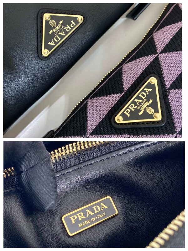 Prada Symbole Leather And Fabric Mini Bag
