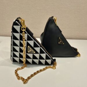Prada Symbole Leather And Fabric Mini Bag