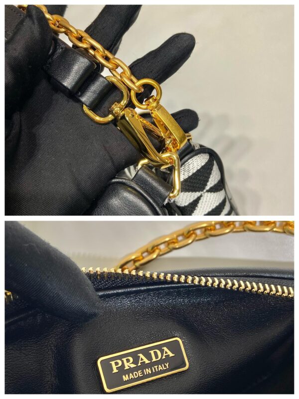 Prada Symbole Leather And Fabric Mini Bag