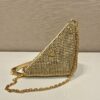 Prada Triangle satin mini-bag with crystals