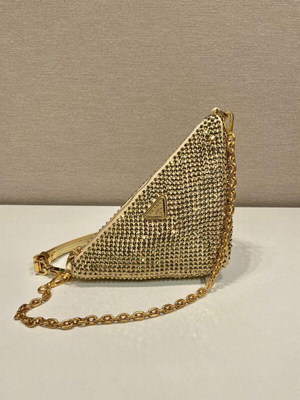Prada Triangle satin mini-bag with crystals