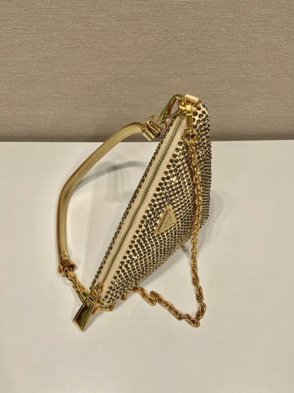 Prada Triangle satin mini-bag with crystals