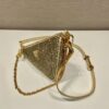 Prada Triangle satin mini-bag with crystals
