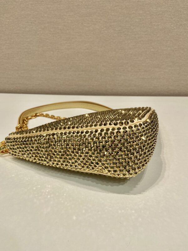 Prada Triangle satin mini-bag with crystals