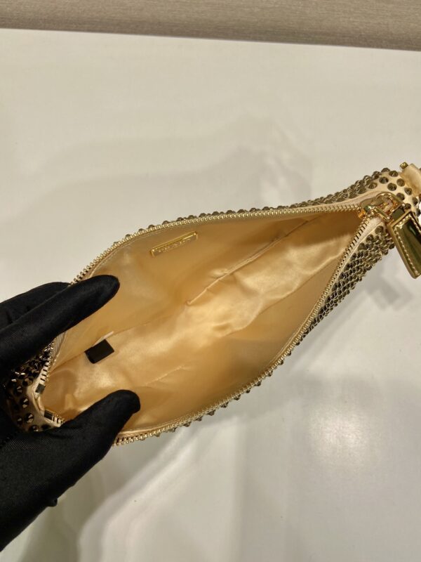 Prada Triangle satin mini-bag with crystals