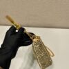 Prada Triangle satin mini-bag with crystals