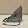 Prada Triangle satin mini-bag with crystals