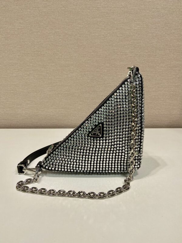 Prada Triangle satin mini-bag with crystals