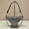 Prada Triangle satin mini-bag with crystals