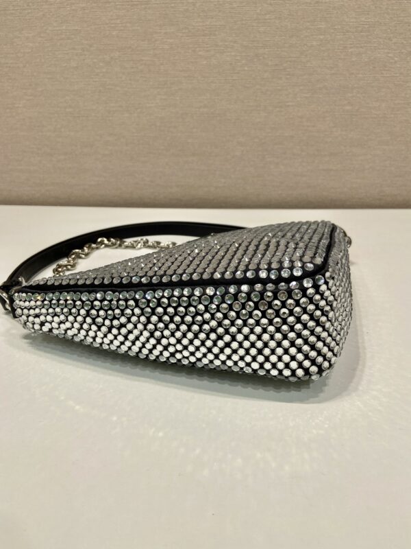 Prada Triangle satin mini-bag with crystals