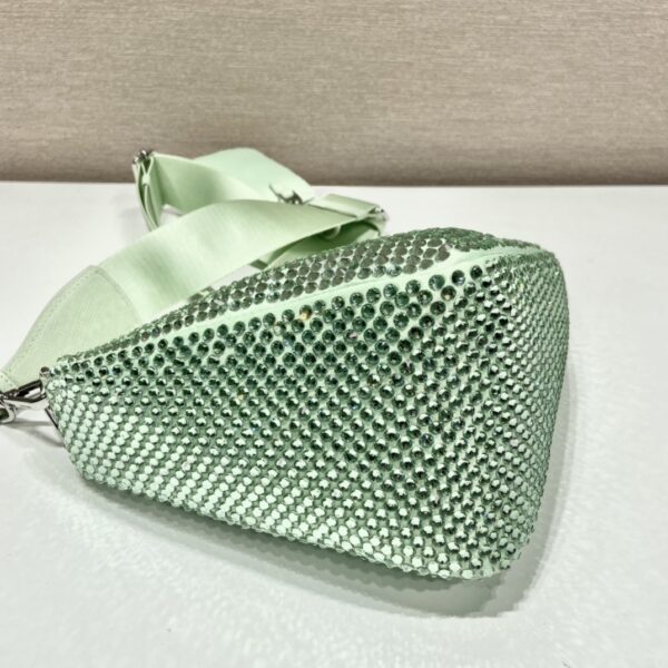 Prada Triangle leather shoulder bag with Crystal