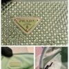 Prada Triangle leather shoulder bag with Crystal