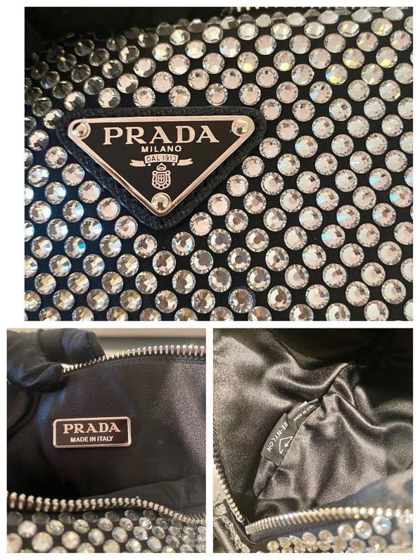 Prada Triangle shoulder bag with Crystal