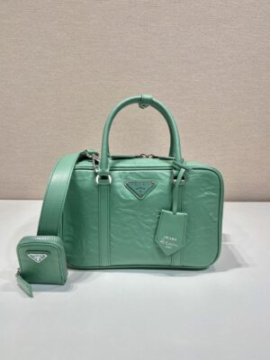 Prada antique nappa leather top handle bag