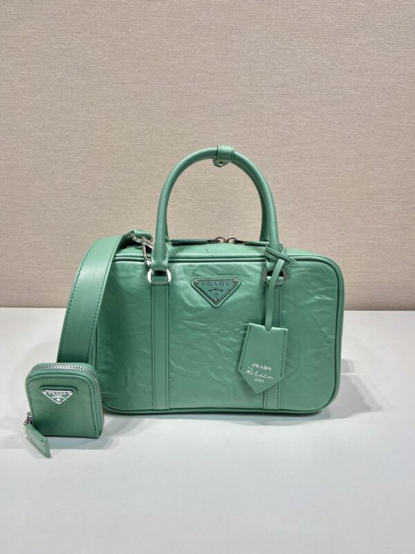 Prada antique nappa leather top handle bag