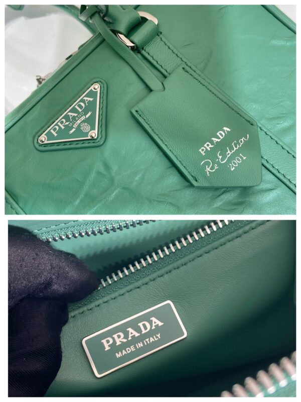 Prada antique nappa leather top handle bag