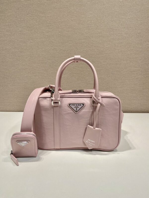Prada antique nappa leather top handle bag