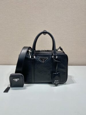 Prada antique nappa leather top handle bag