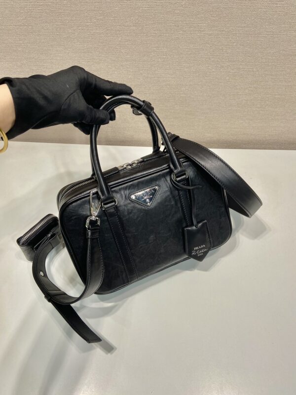 Prada antique nappa leather top handle bag
