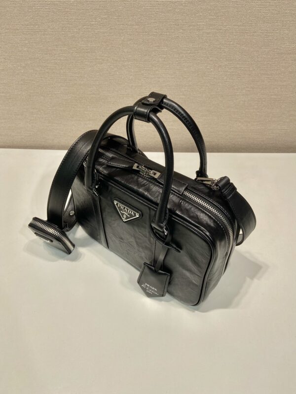 Prada antique nappa leather top handle bag