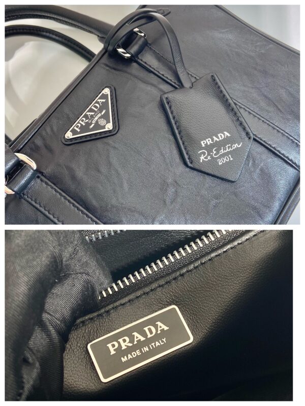 Prada antique nappa leather top handle bag