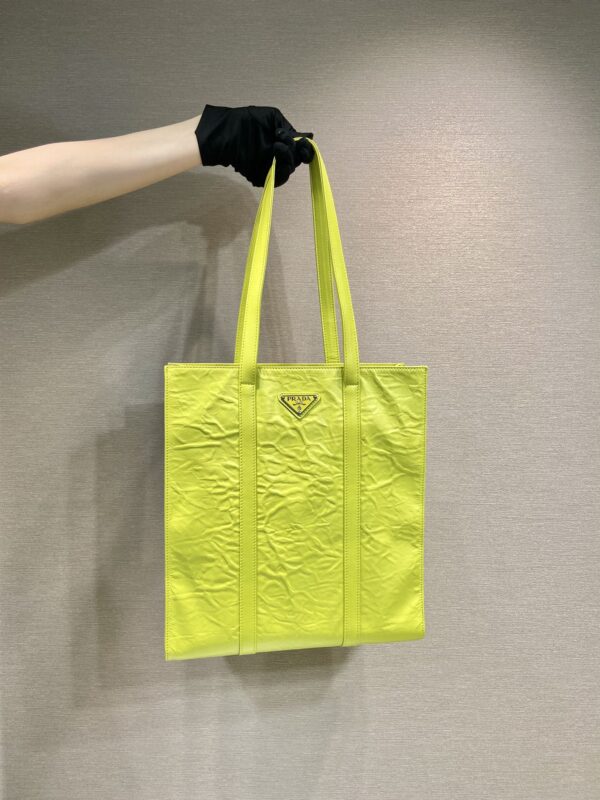 Prada Small antique nappa leather tote