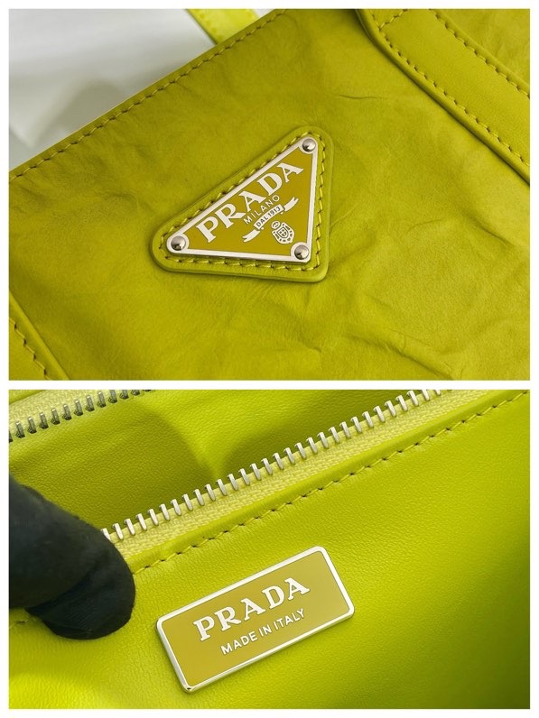 Prada Small antique nappa leather tote