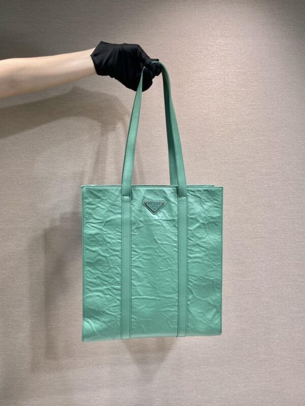 Prada Small antique nappa leather tote