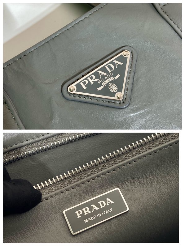 Prada Small antique nappa leather tote