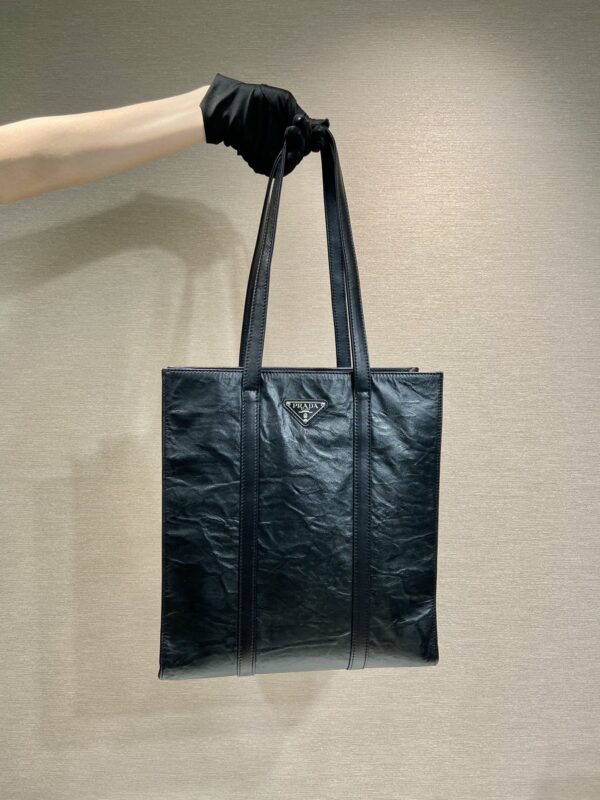 Prada Small antique nappa leather tote