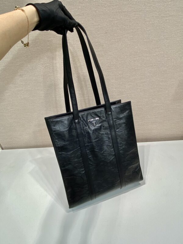 Prada Small antique nappa leather tote