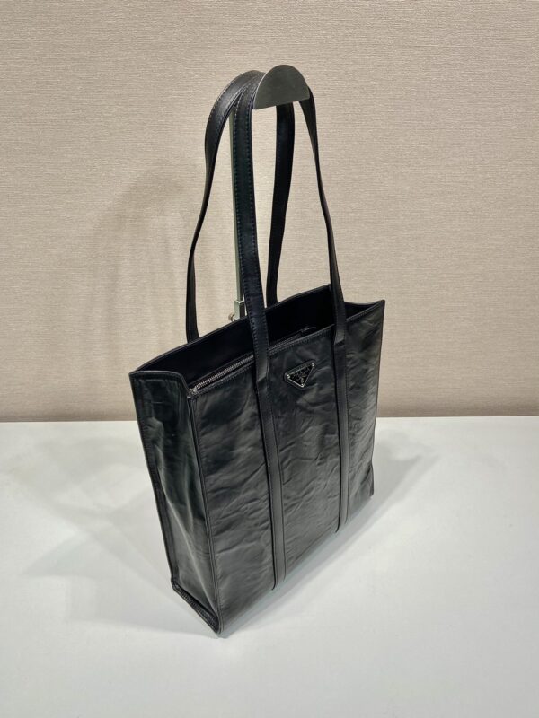 Prada Small antique nappa leather tote