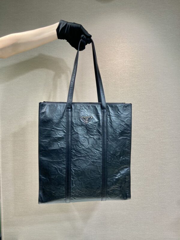 Prada Medium antique nappa leather tote bag