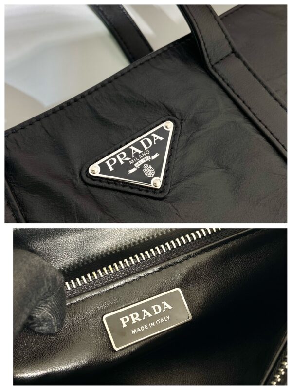 Prada Medium antique nappa leather tote bag