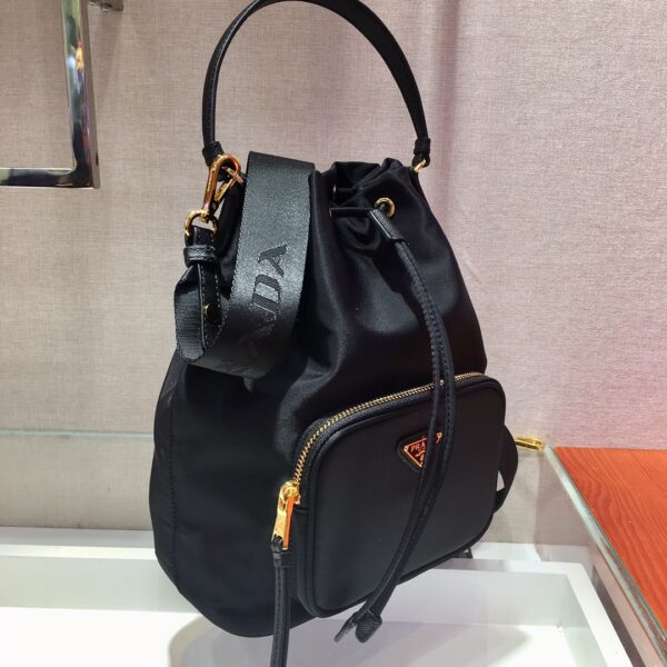 Prada Jacquard Drawstring Shoulder Bag