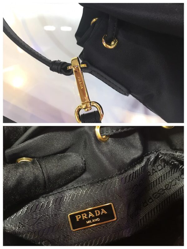 Prada Jacquard Drawstring Shoulder Bag