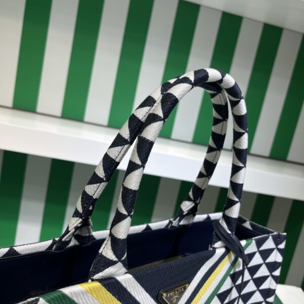 Prada Symbole embroidered fabric tote bag