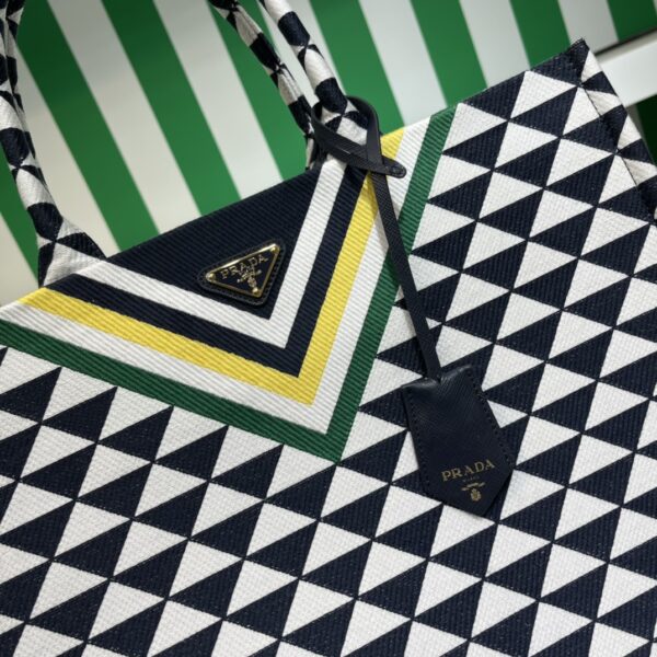 Prada Symbole embroidered fabric tote bag