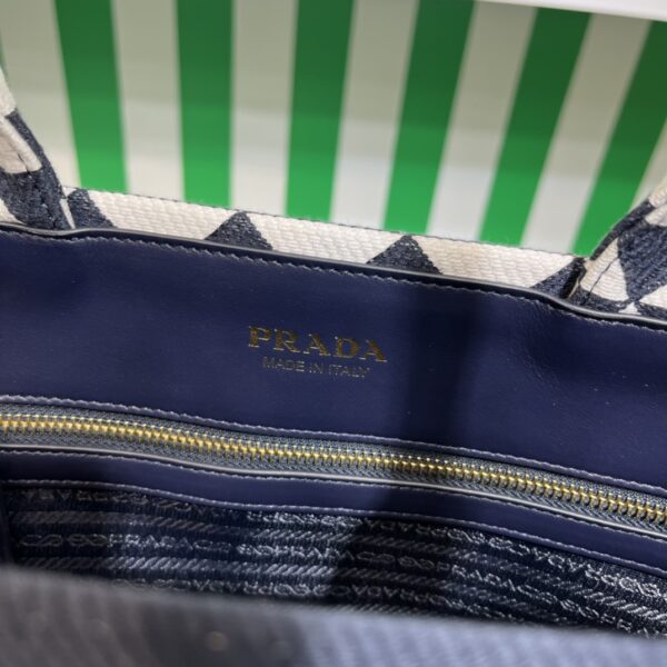 Prada Symbole embroidered fabric tote bag