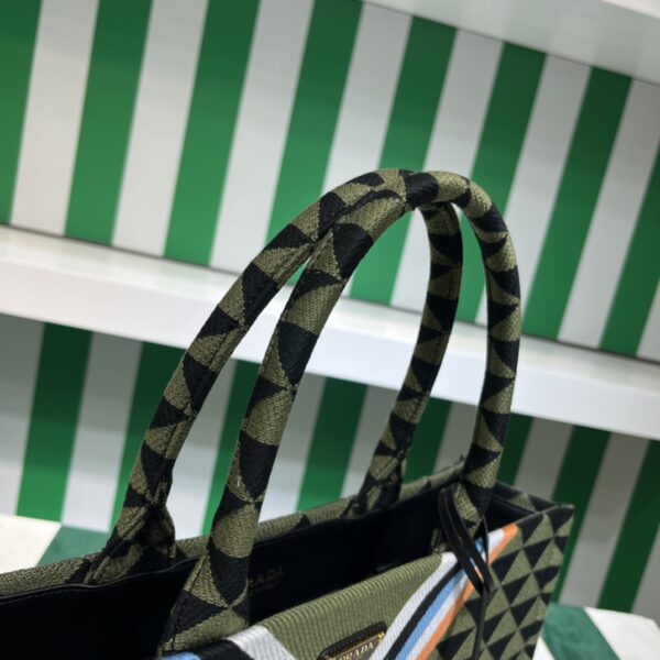 Prada Symbole embroidered fabric tote bag