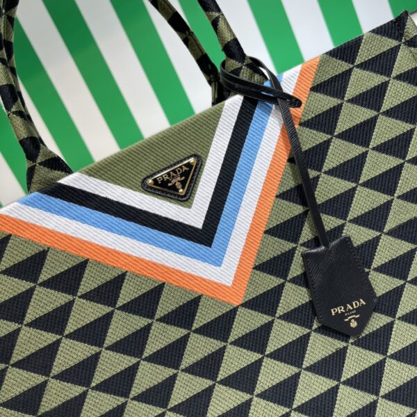 Prada Symbole embroidered fabric tote bag