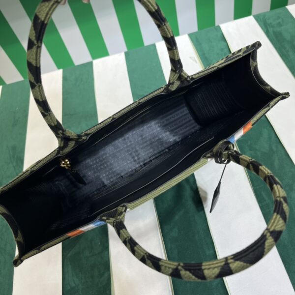 Prada Symbole embroidered fabric tote bag