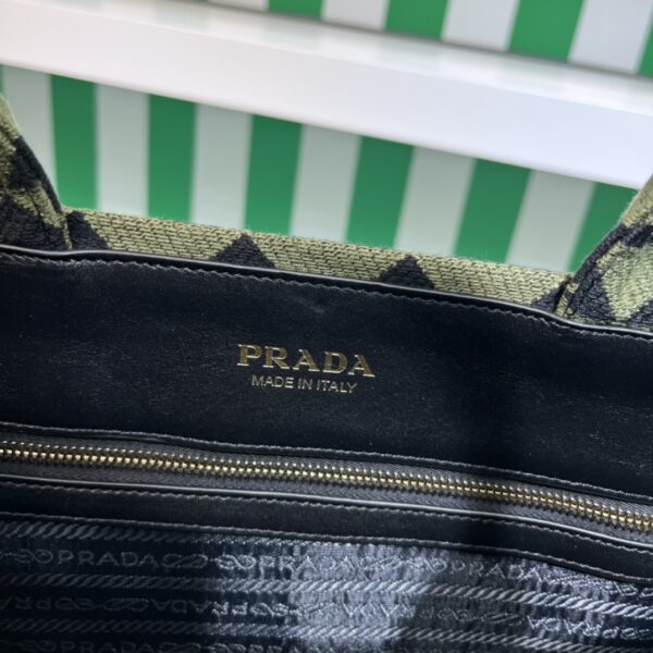 Prada Symbole embroidered fabric tote bag