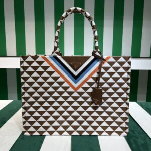 Prada Symbole embroidered fabric tote bag